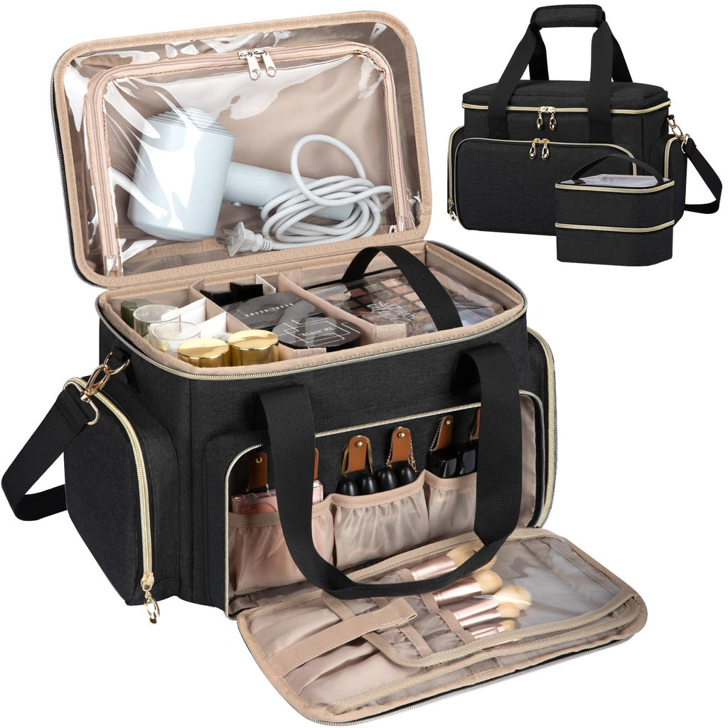 GDNasist Large Makeup Bag, Portable Travel Makeup Bag Organizer