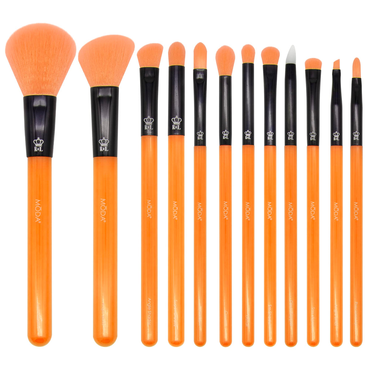 MODA Neon Green Makeup Brush Set, 12pc Colorful Face & Eye Brushes, Vegan