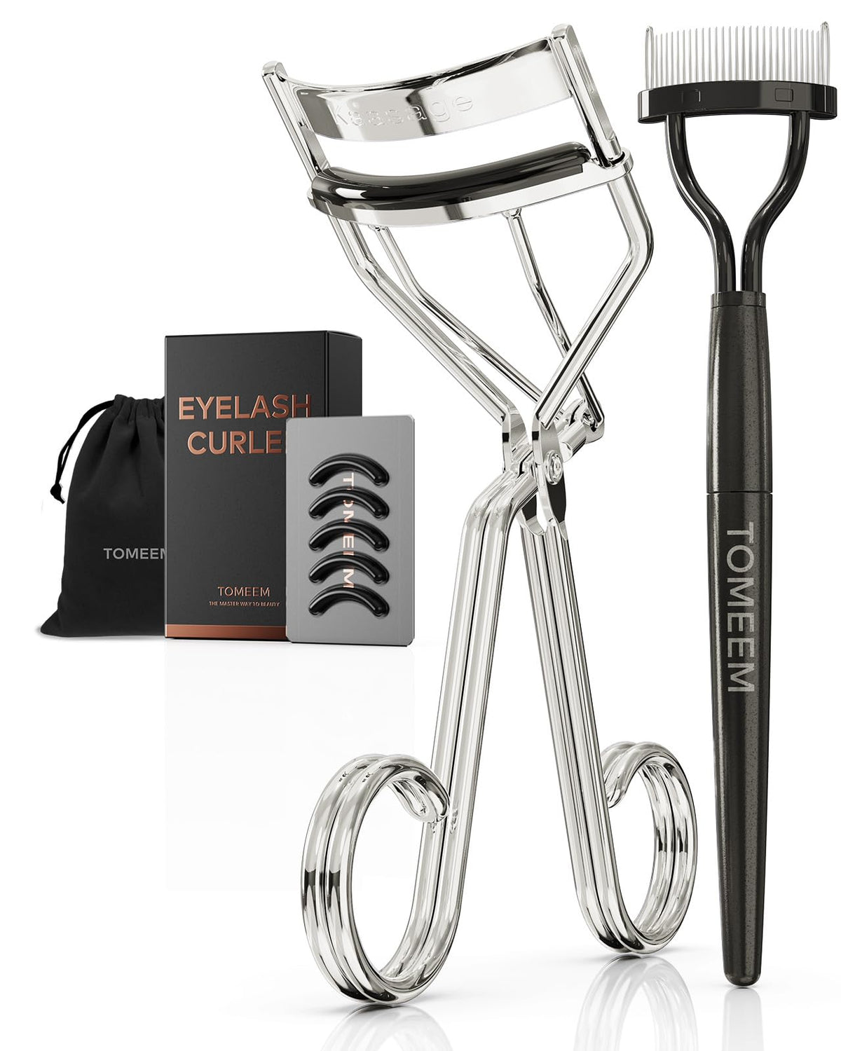 Eyelash Curler with Comb, Professional Volumizing Lash Lift Curler Kit