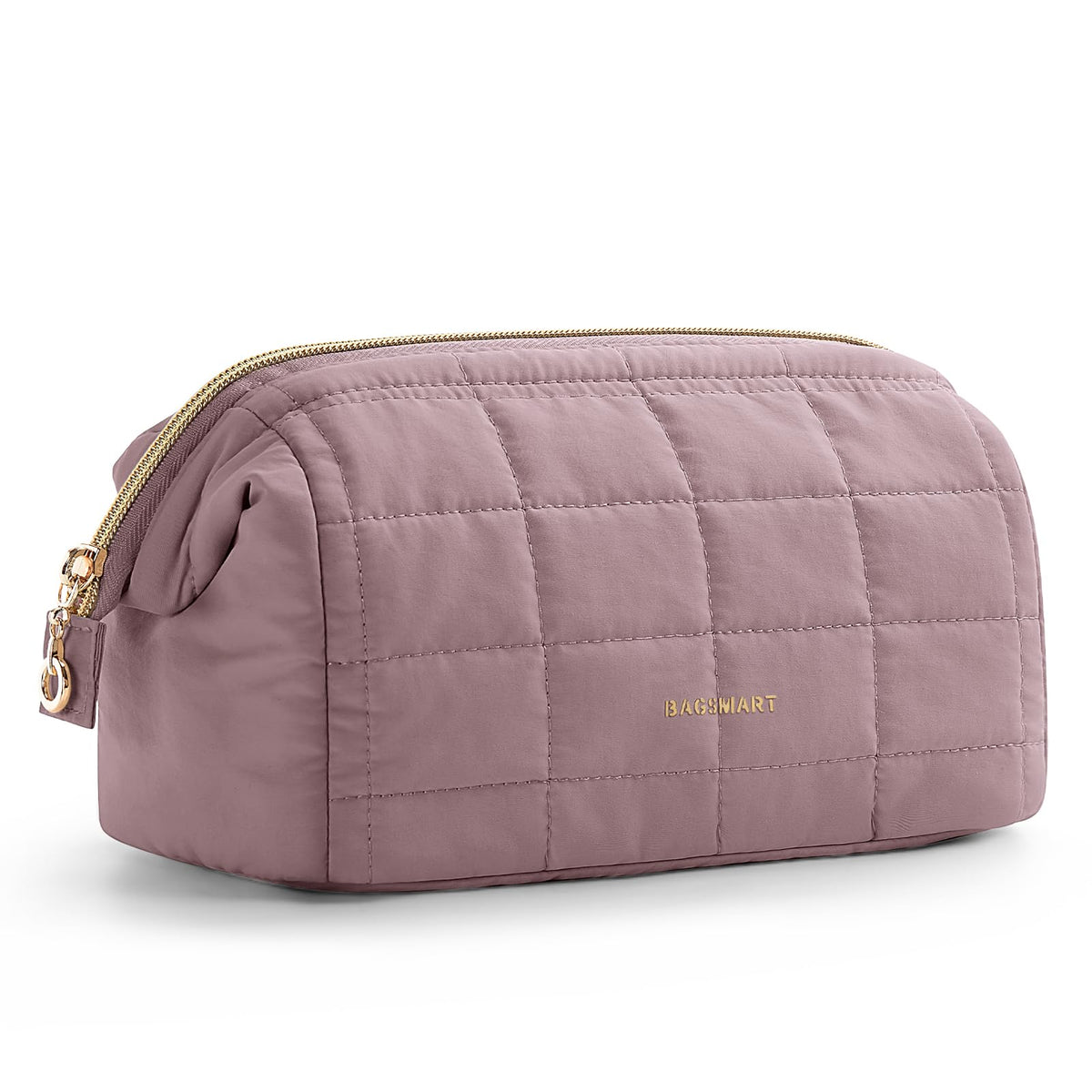 BAGSMART Makeup Bag Travel Toiletry Bag, Wide-open Zipper Pouch, Black