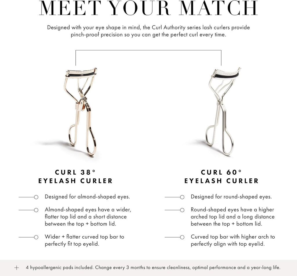 Tweezerman Curl 60° Eyelash Curler for Round Shaped Eyes Metallic