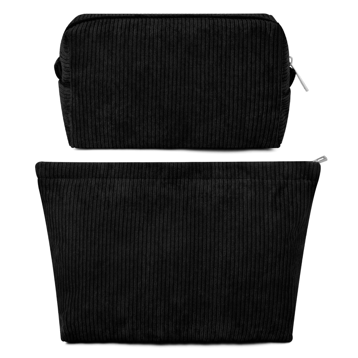 SOIDRAM 2 Pieces Makeup Bag Large Checkered Cosmetic Bag Capacity Canvas Mix Travel Toiletry Bag Organizer Cute Makeup Brushes Aesthetic Accessories Storage Bag for Women, Checkered Mix Rose Red