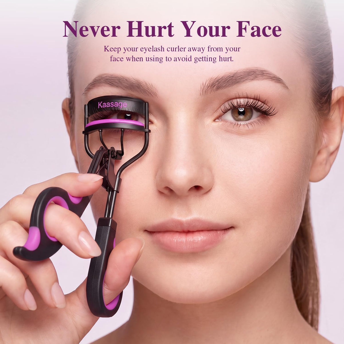 Kaasage Eyelash Curler with Pads, Achieve Perfect Curls in 5 Seconds