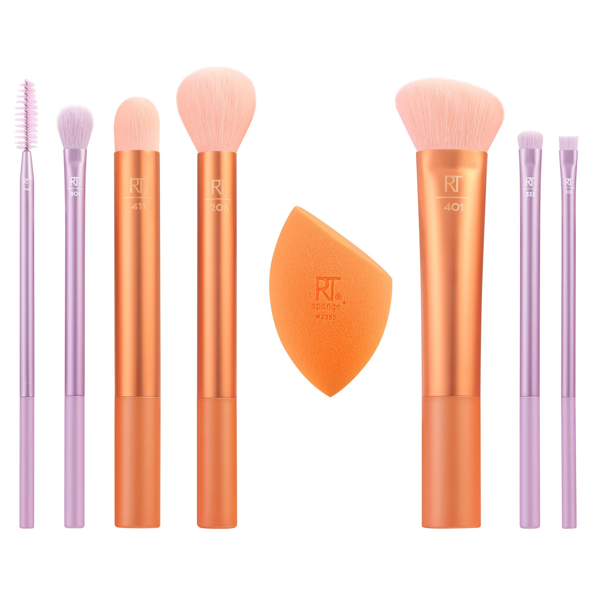 Real Techniques Big Blends Energy Brush + Dual-Sided Puff Kit, 6-Piece Set