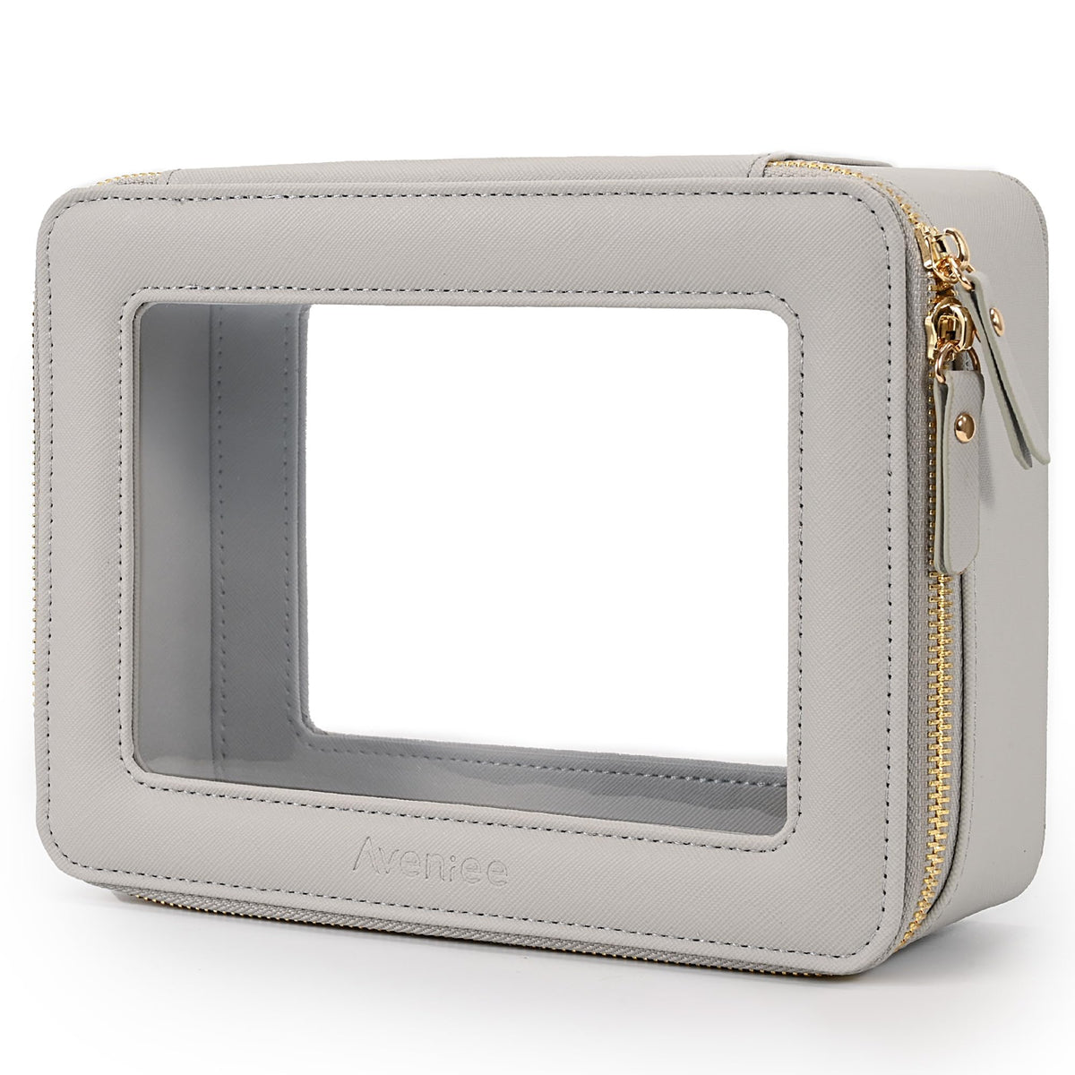 Aveniee Clear Makeup Bag Organizer, Travel Toiletry Bag Cosmetic Case for Women, Make Up Skincare Pouch Car Organizer Bag with Zippers for Essentials,White,Medium Classic