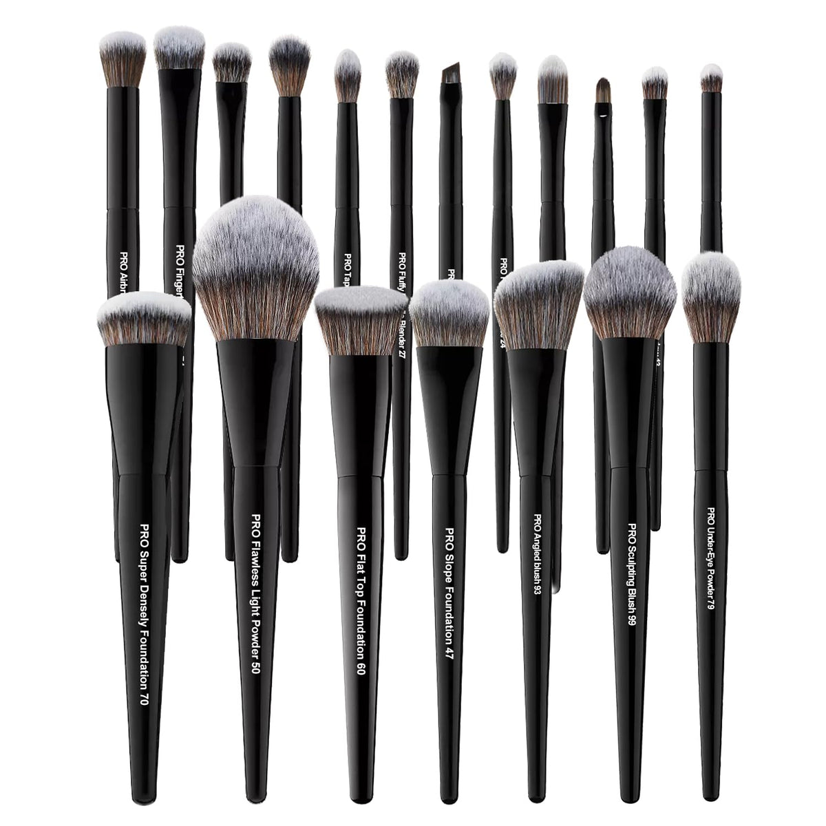 Bueart Design 19Pcs Professional Labeled Makeup Brush Set