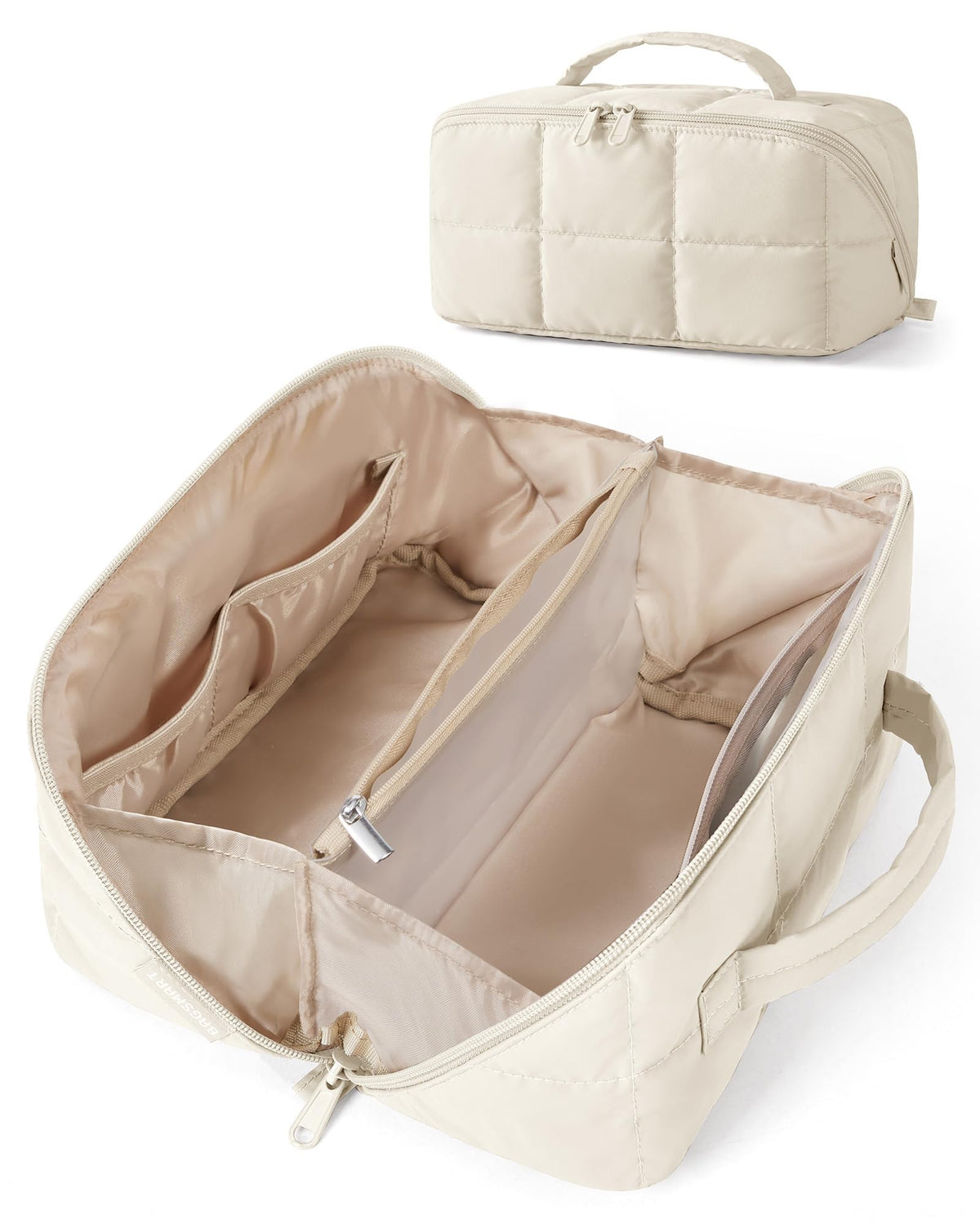 BAGSMART Flat-Open Makeup Bag, Travel Cosmetic Organizer Bag for Women