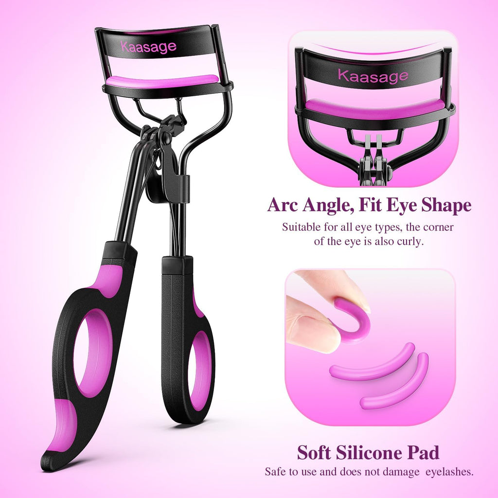 Kaasage Eyelash Curler with Pads, Achieve Perfect Curls in 5 Seconds