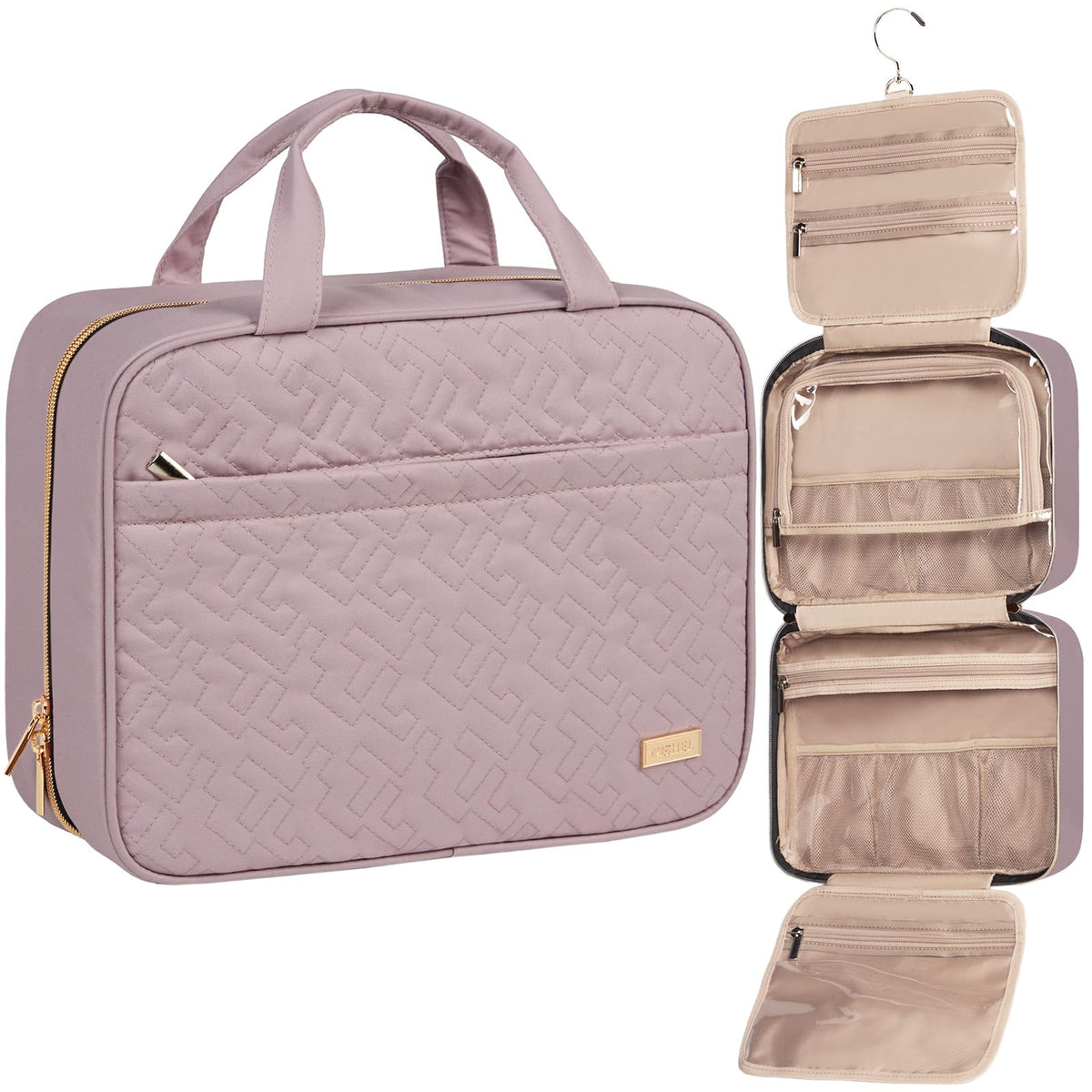 NISHEL Travel Toiletry Bag for women, Portable Hanging makeup Organizer