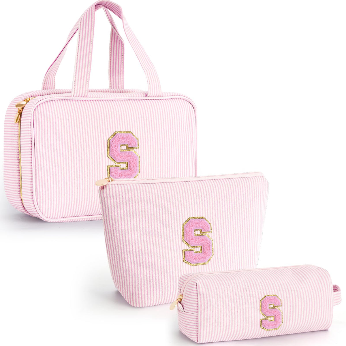Gifts for Teen Girls Women - Personalized Toiletry Bag Initial Makeup Bag | Travel Cosmetic Bag | 8 9 10 11 12 13 14 15 16 Years Old Girl Gift Trendy Stuff - Blue A