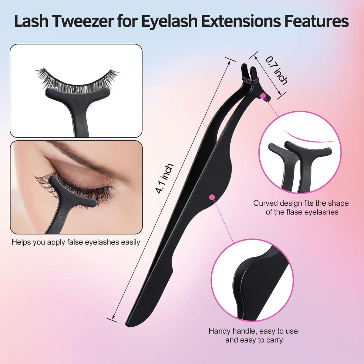 Eyelash Curlers Kit for Women w Lash Curler, Eyelash Comb Seperator, 3 in1 Mascara Brushes, Eyelash Extension Tweezers, Foldable Eyebrow Brush and Comb, 10 Silicone Refills Pads