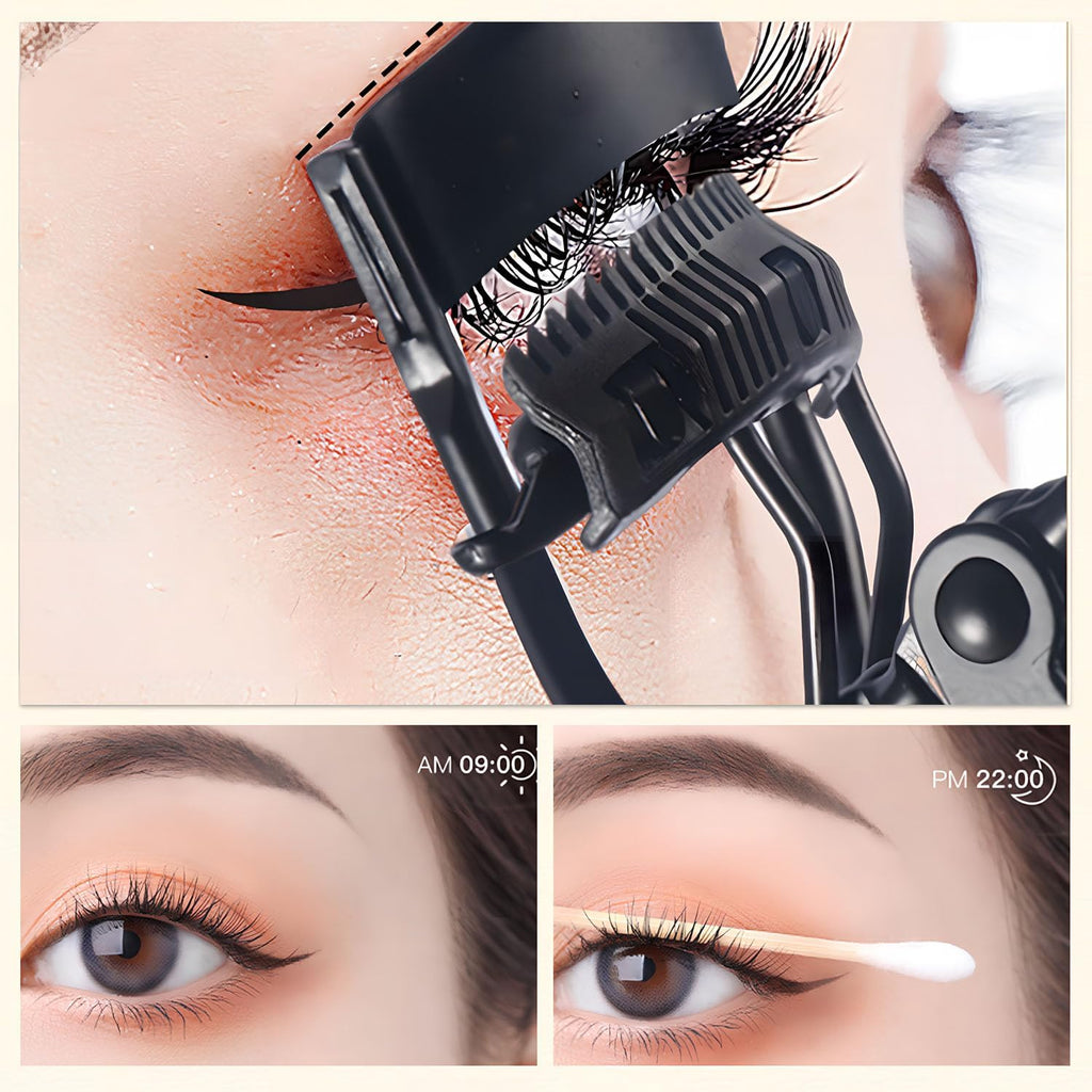 Eyelash Curler for Hooded Eyes,Lash Curle with Built-in Comb and 2 PCS Additional Rubber Replacement Pad,Lifts and Defines