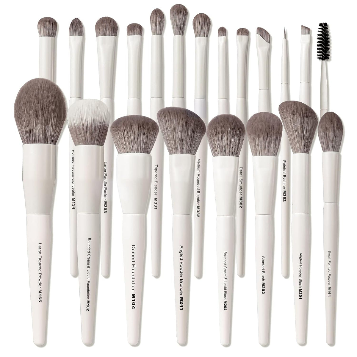 Makeup Brushes 20Pcs Pro Face & Eye Makeup Brush Set Labeled,White