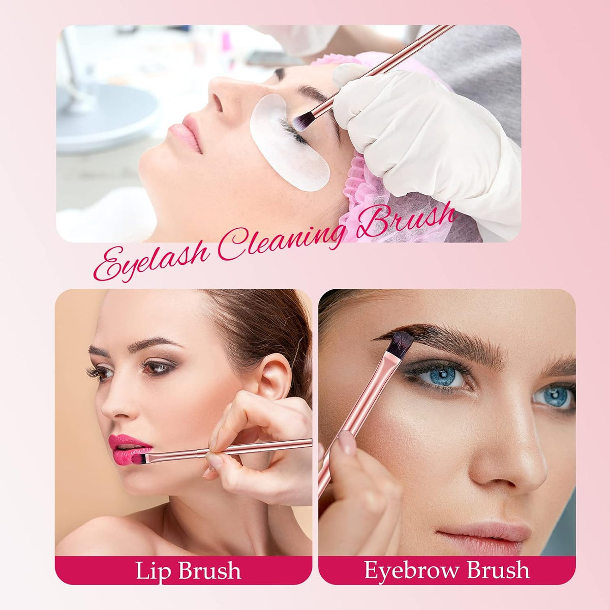 24 Pcs Eyeshadow Smudge Brush, 2 in 1 Double Ended Brush, Rose Gold