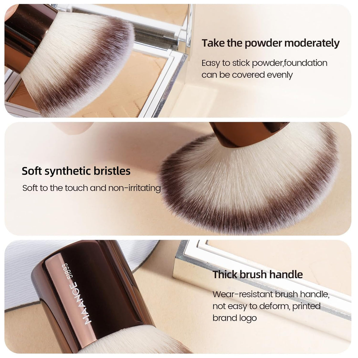 MAANGE 20 PCS Foundation Makeup Brush Set, Double-ended Kabuki Contour Brush for Liquid Powder Concealer Blending Blush Face Makeup Tools with Gift Box (Coffee)