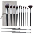 Amrules 14 Pcs Professional Makeup Brush Set, with PU Bag, Grayish