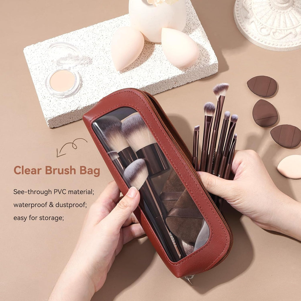 Makeup Brushes MAGEFY Travel Makeup Brush Set Professional Make Up Brushes for Powder Concealers Eye Shadows Eyebrow Countour Blush Brush Tools