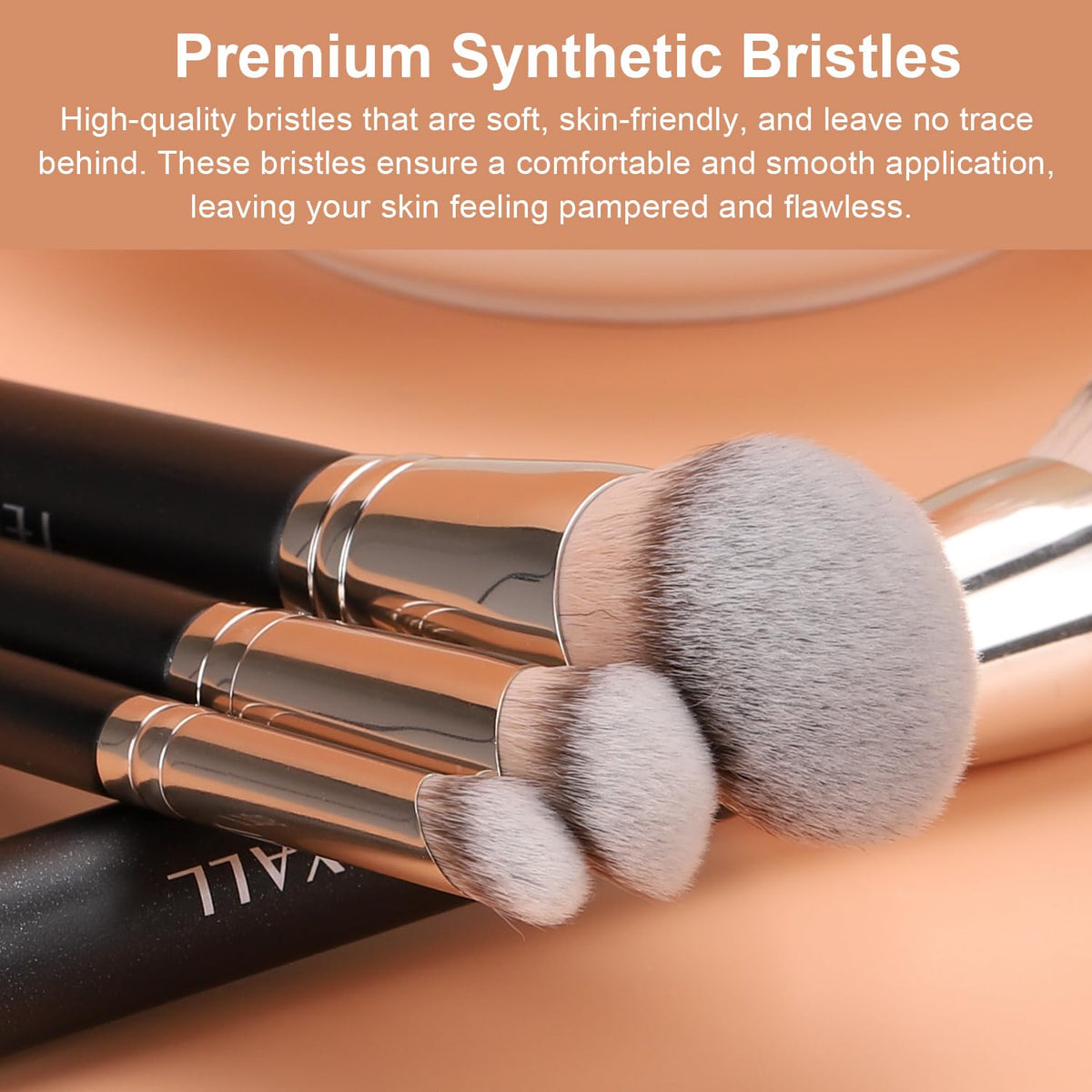 TEOYALL Foundation Contour Concealer Brush, 3Pcs Angled Blending Brush Set