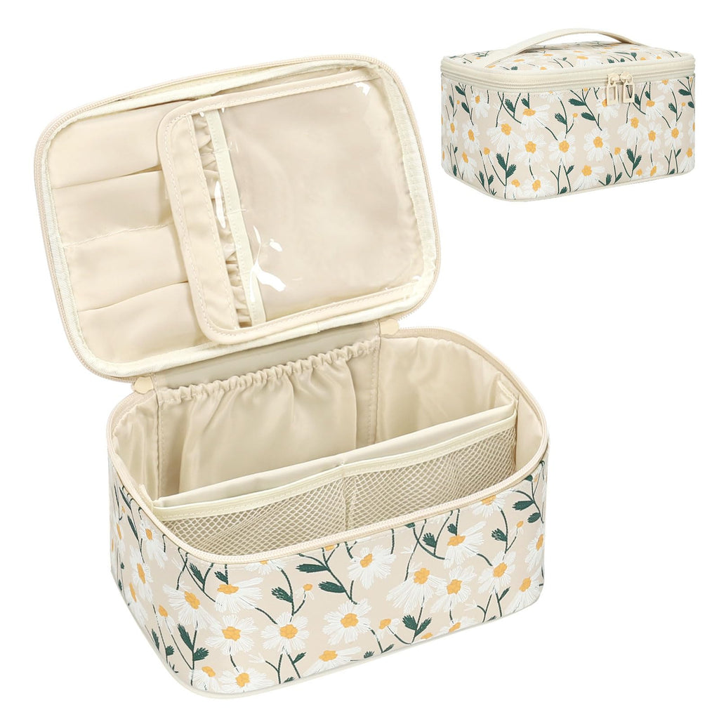 OCHEAL Makeup Bag, Portable Cosmetic Bag Black Make up Case Toiletry Bag