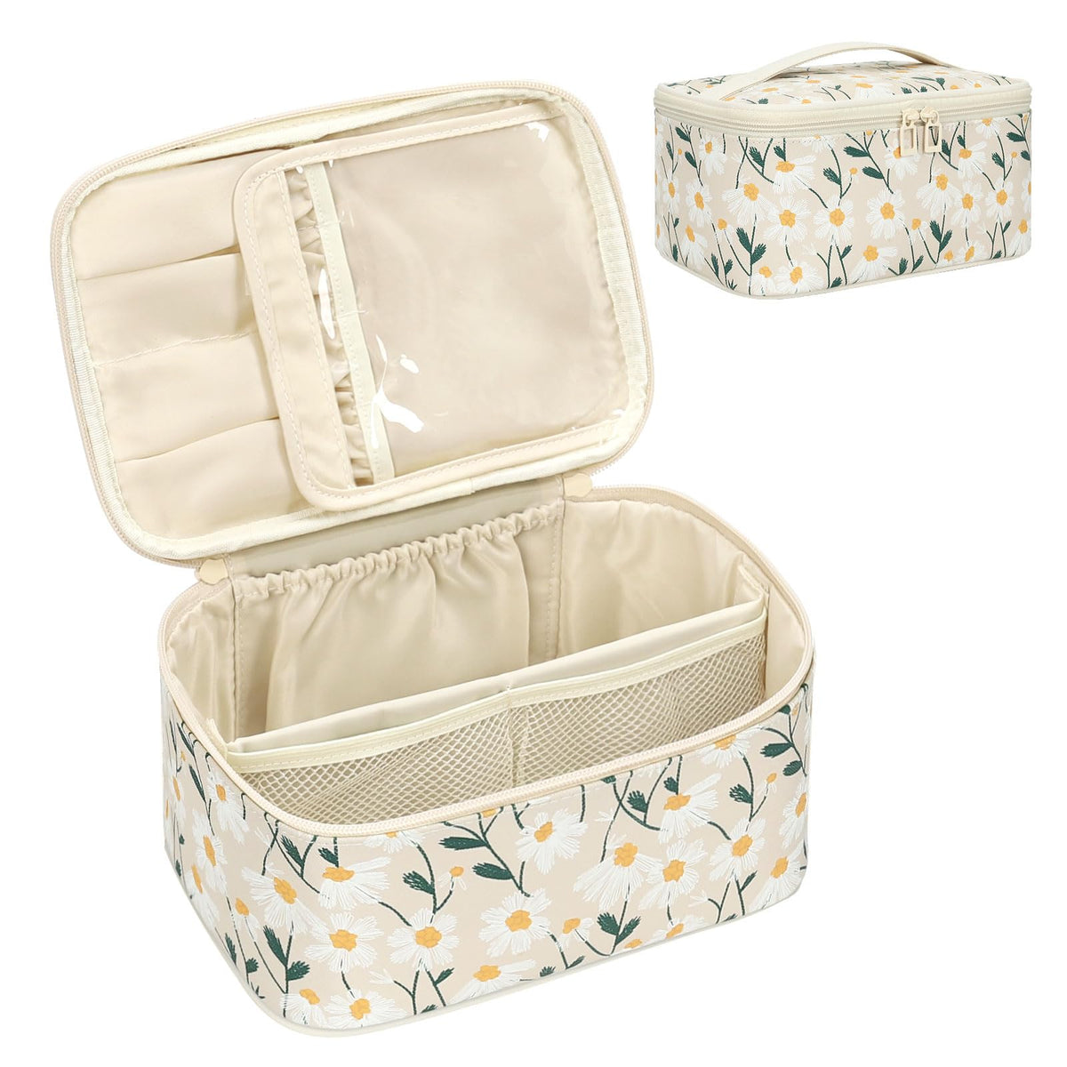 OCHEAL Makeup Bag, Portable Cosmetic Bag Black Make up Case Toiletry Bag