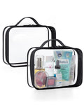 BAGSMART Clear Toiletry Bag 2-Pack TSA Approved Water-Repellent, Black