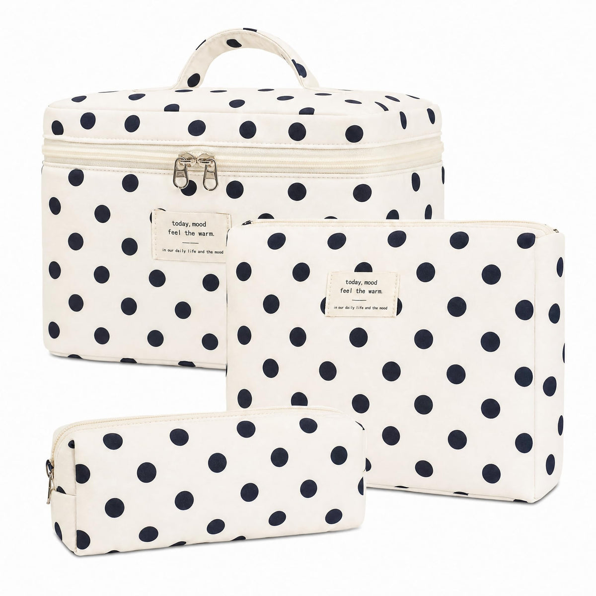 Makeup Bag,Quilted Cosmetic Bag,Large Floral Make Up Bag for Women,Cotton Makeup Bag Set,Flower Travel Toiletry Bag