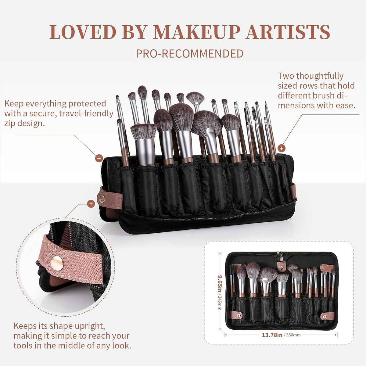 DUcare 22Pcs Makeup Brush Set PRO Makeup Brushes Professional with Foldable Bag Premium Synthetic Kabuki Foundation Blending Brush Face Powder Blush Concealers Eye Shadows for Makeup Lovers