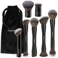 MAANGE 7pcs Makeup Brush Set Double Sided Kabuki Makeup Brushes Contour Brush for Foundation Liquid Powder Concealer Cream Cosmetics Bronzer Blending Blush Buffing Makeup Tools (Coffee)