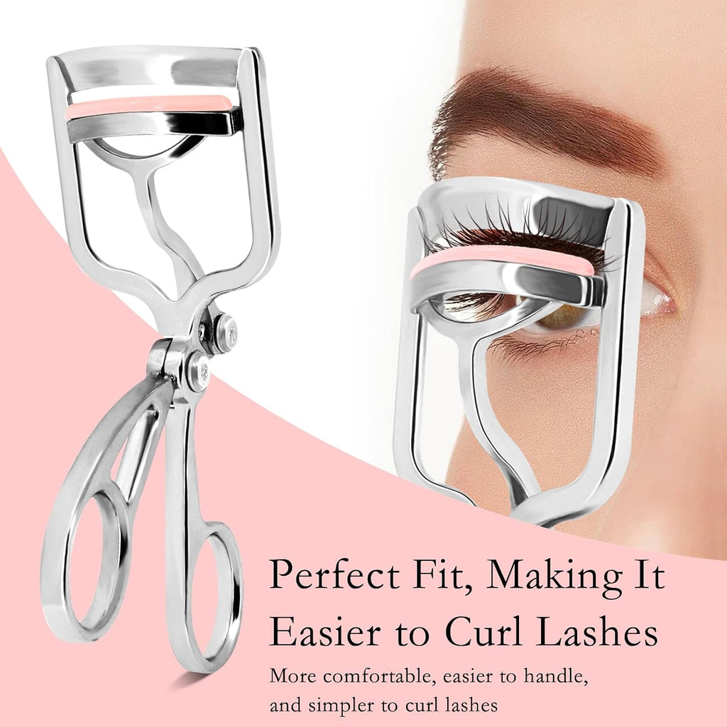 Luxurious Eyelash Curler, Professional Eyelash Curlers Long Lasting Lash Curl Eye Opening Voluminous Lashes Curler Heavy Duty, Zinc Alloy (Silver)