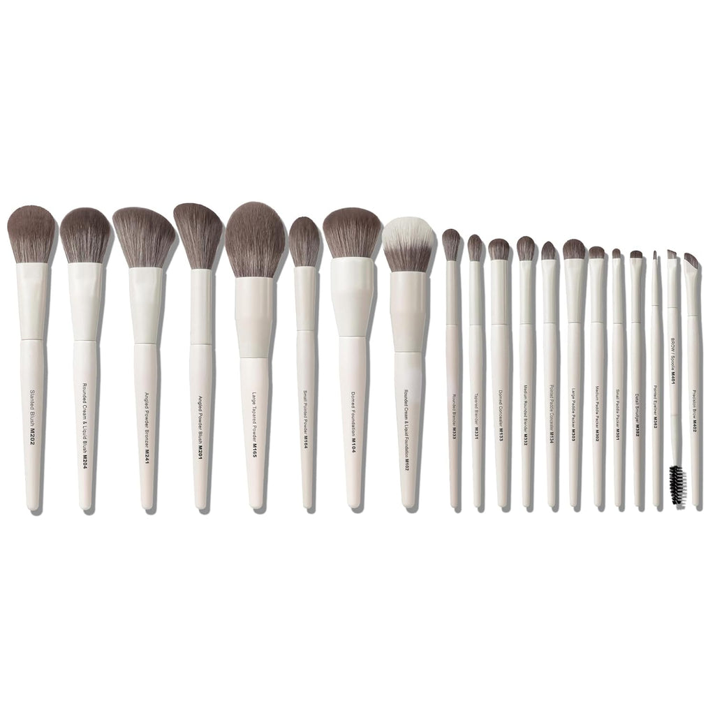 Makeup Brushes 20Pcs Pro Face & Eye Makeup Brush Set Labeled,White