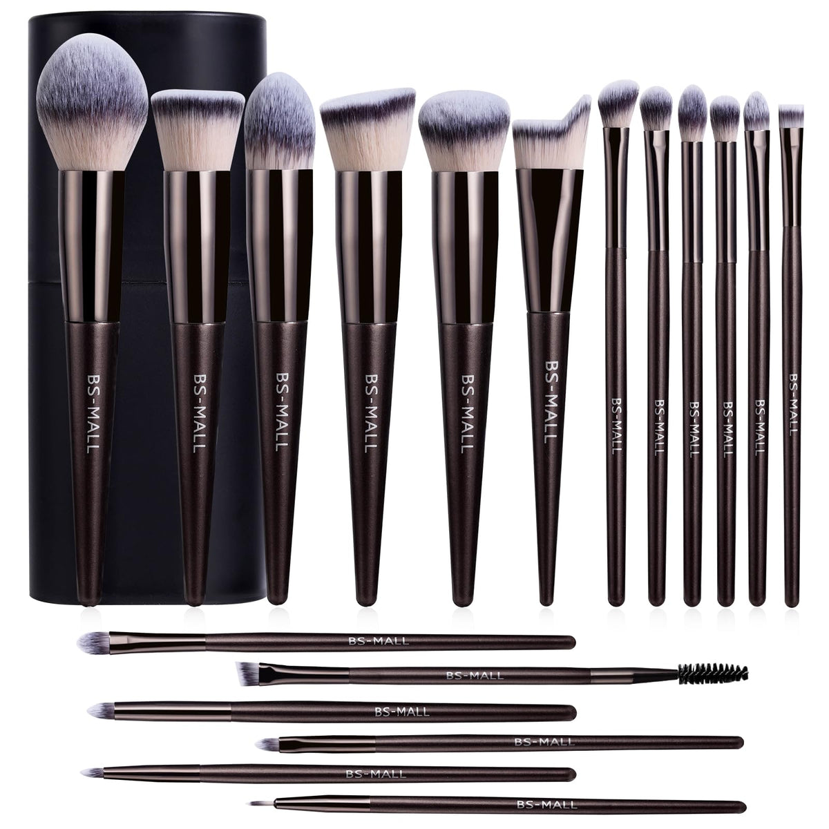 Professional Makeup Brush Set with Travel Case 18 Pcs for Makeup Artists