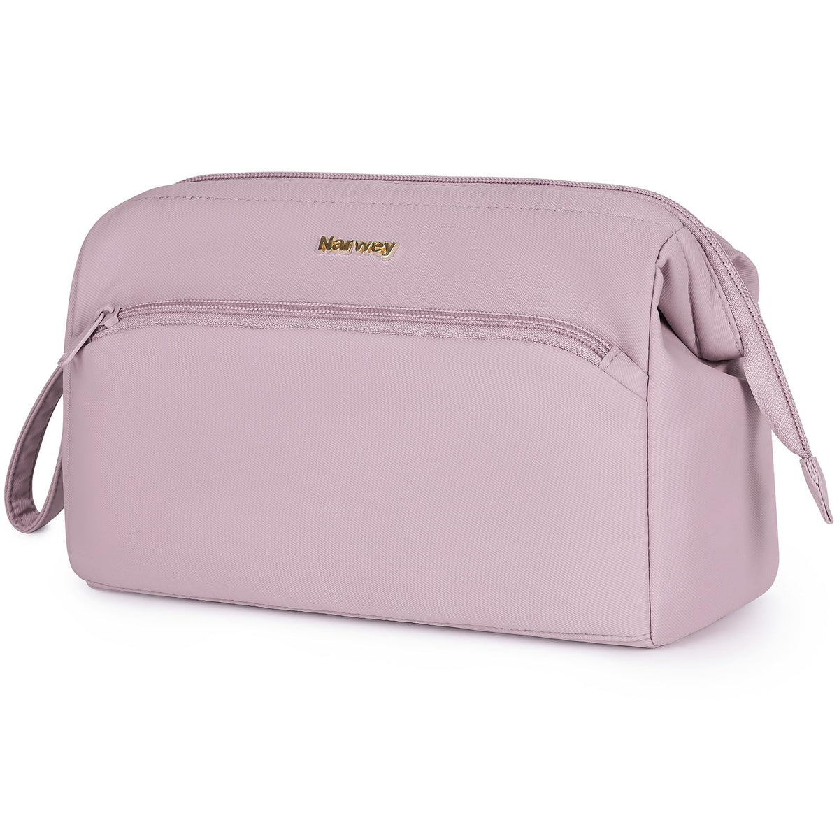 Narwey Travel Makeup Bag Toiletry Bag, Wide Open Cosmetic Bag for Women