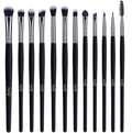 MSQ Eye Makeup Brushes 12pcs Rose Gold Eyeshadow Makeup Brushes Set with Soft Synthetic Hairs & Real Wood Handle for Eyeshadow, Eyebrow, Eyeliner, Blending(without bag)