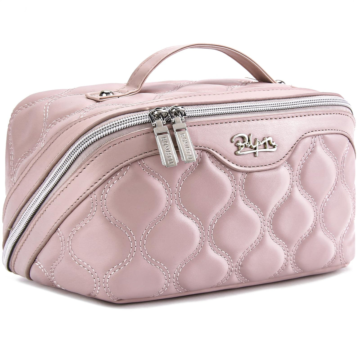 BOYATU Travel Makeup Bag Cosmetic Bags for Women: 3-Piece Make up Bag Set