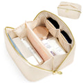 SHOWKOO Cosmetic Bag for Women, WideOpen Travel Makeup Bag with Compartment