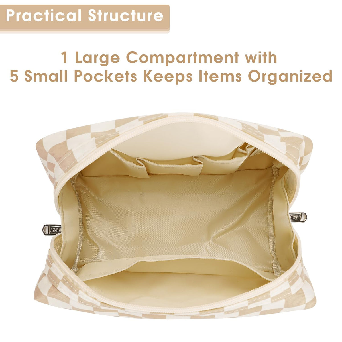 Narwey Makeup Bag Travel Toiletry Bag, Cosmetic Bag for Women Girls