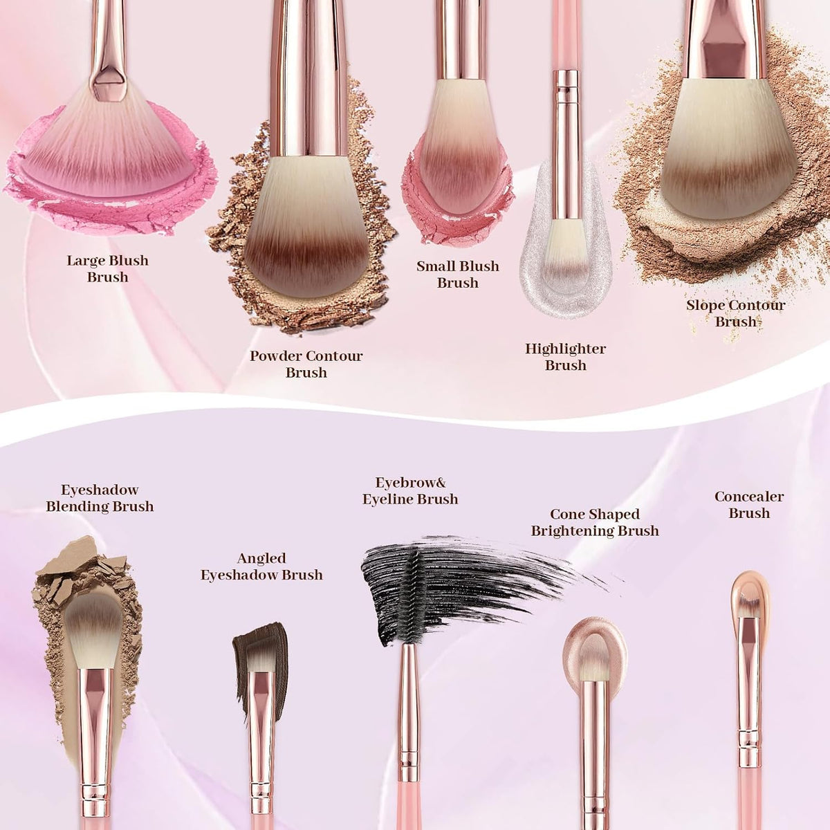 80PCS Makeup Brushes, Makeup Brush Set Professional Makeup Kit Multi-functional Makeup Tool Set with Case Facial Makeup Accessories,Brush Set Eye & Makeup Sponge(Pink)