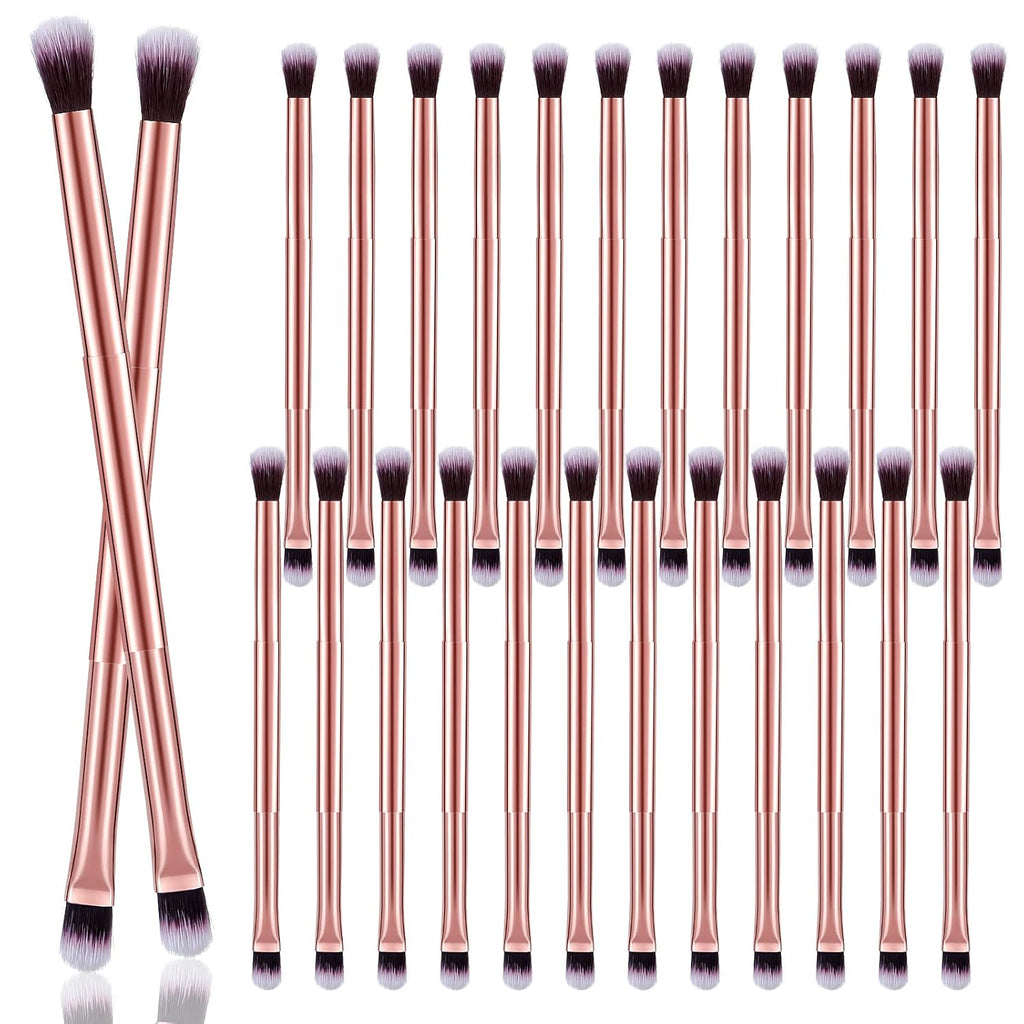 24 Pcs Eyeshadow Smudge Brush, 2 in 1 Double Ended Brush, Rose Gold