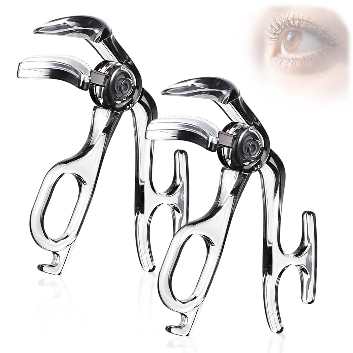Wide-Angle Eyelash Curler with Comb Built-in, Eye Lash Curler 2PCS