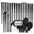 MAANGE Makeup Brush Set 49 Pcs Makeup Tool Set Premium Synthetic Foundation Powder Concealers Eye shadows Blush Makeup Brushes (Pink, 49 Piece Set)