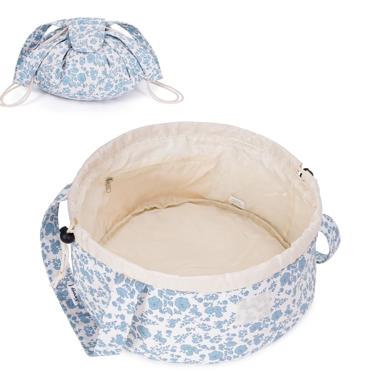 Narwey Lay Flat Drawstring Makeup Bag, Travel Toiletry Cosmetic Bag Women