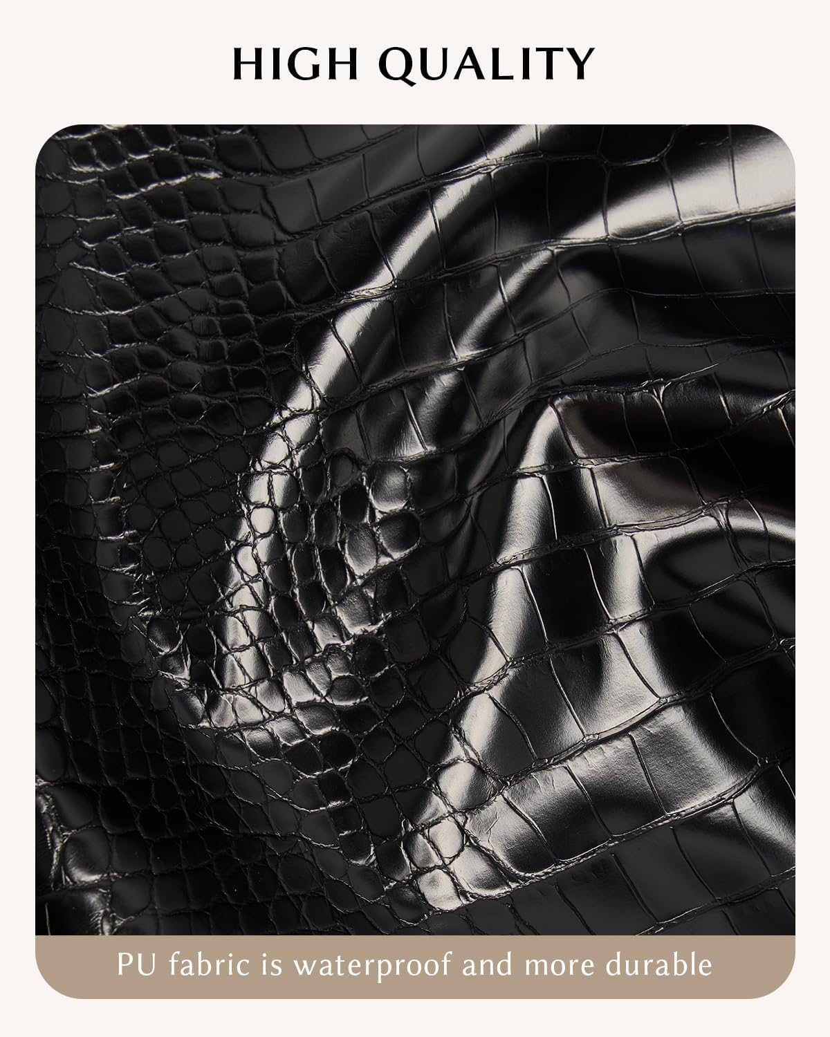 Make Up Bag, Cosmetic Organizer for Women, Waterproof Croc PU Leather Makeup Organizer with Divider and Handle Toiletry Bag Travel Bag (Croc Embossed, Black)