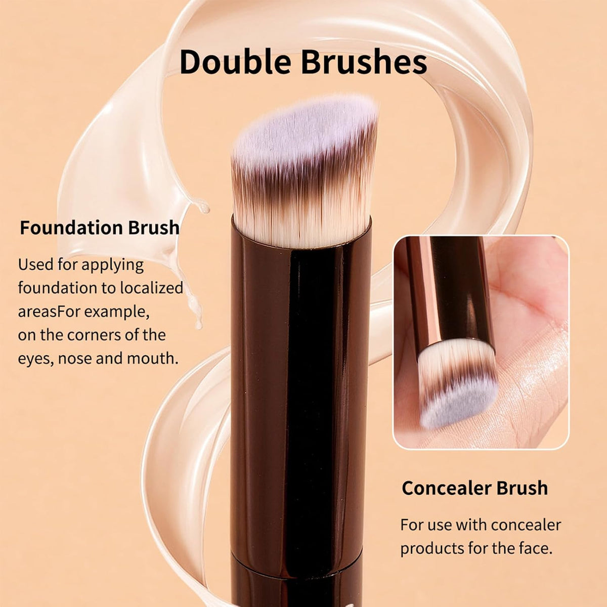 10 Pcs MAANGE Travel Makeup Brush Set with Magnetic case, Premium Synthetic Short Handle Brushes for Foundation, Powder, Concealer, Eye Shadows, Makeup Brush Tools Set(CoffeeBrown)