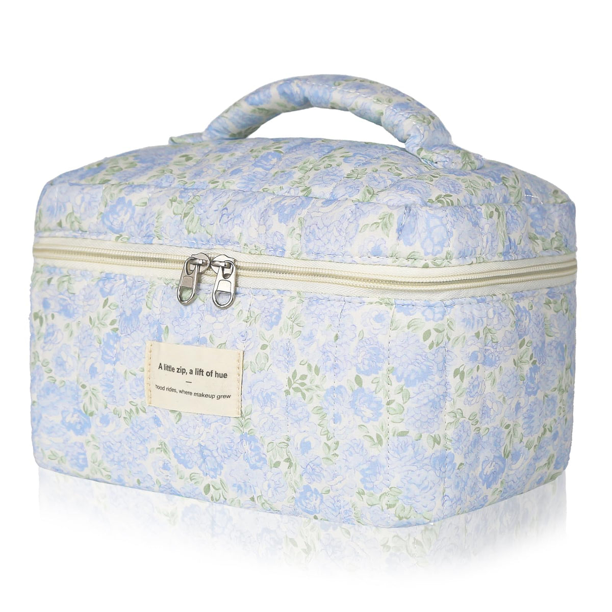 Gosect Large Makeup Bag, Cute Cosmetic Bag for Women Girls, Floral Coquette Aesthetic Toiletry Bag, Travel Make Up Organizer Bag (BDLH)