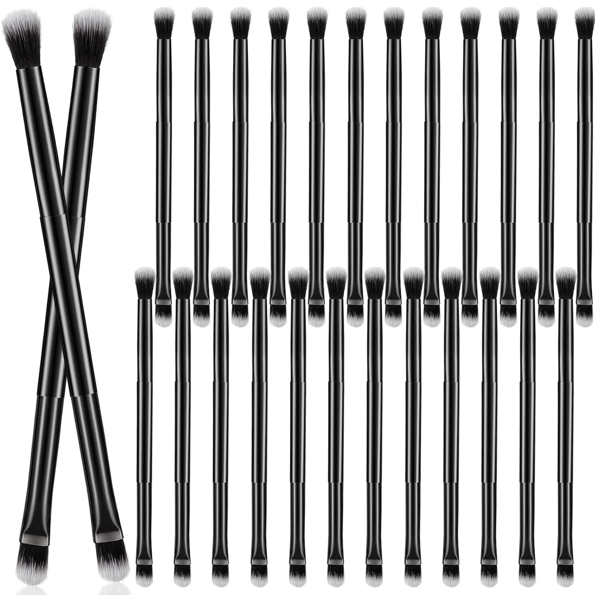 24 Pcs Eyeshadow Smudge Brush, 2 in 1 Double Ended Brush, Rose Gold