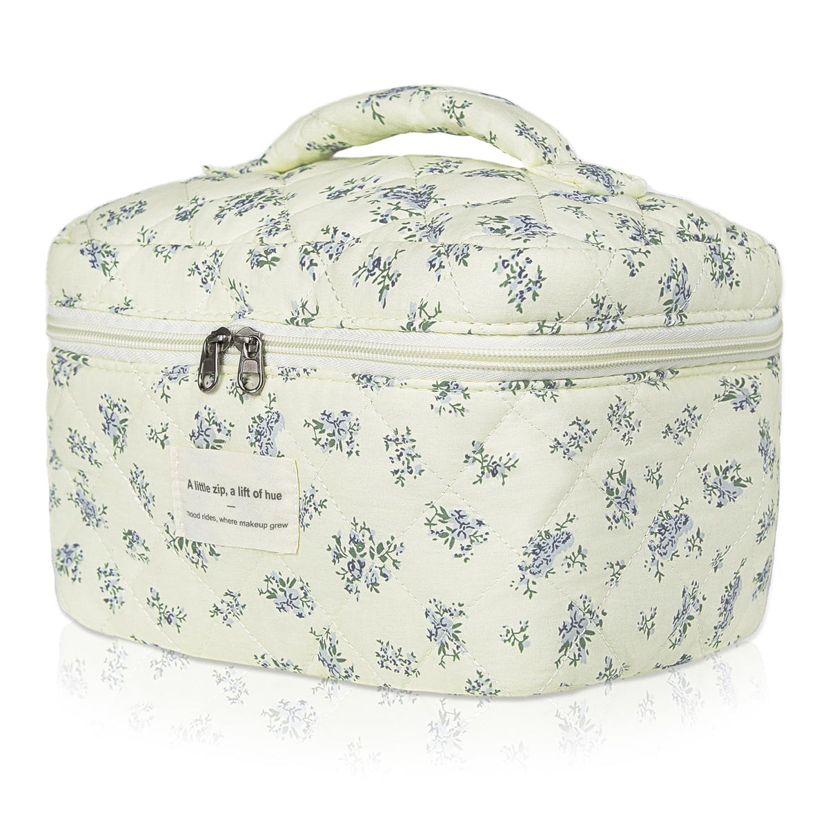 Gosect Large Makeup Bag, Cute Cosmetic Bag for Women Girls, Floral Coquette Aesthetic Toiletry Bag, Travel Make Up Organizer Bag (BDLH)