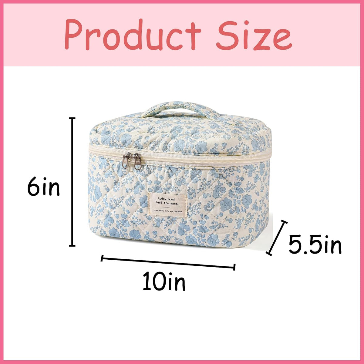 uekeboag Large Travel Quilted Makeup Bag for Women