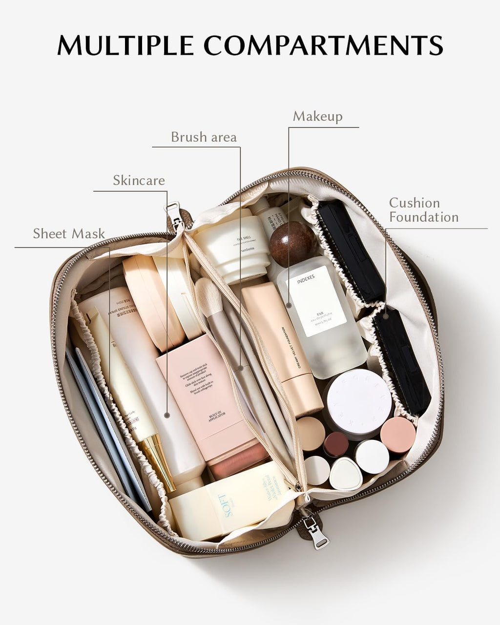 EACHY Travel Makeup Bag Organizer, Toiletry Bag for Women, Cosmetic Pouch