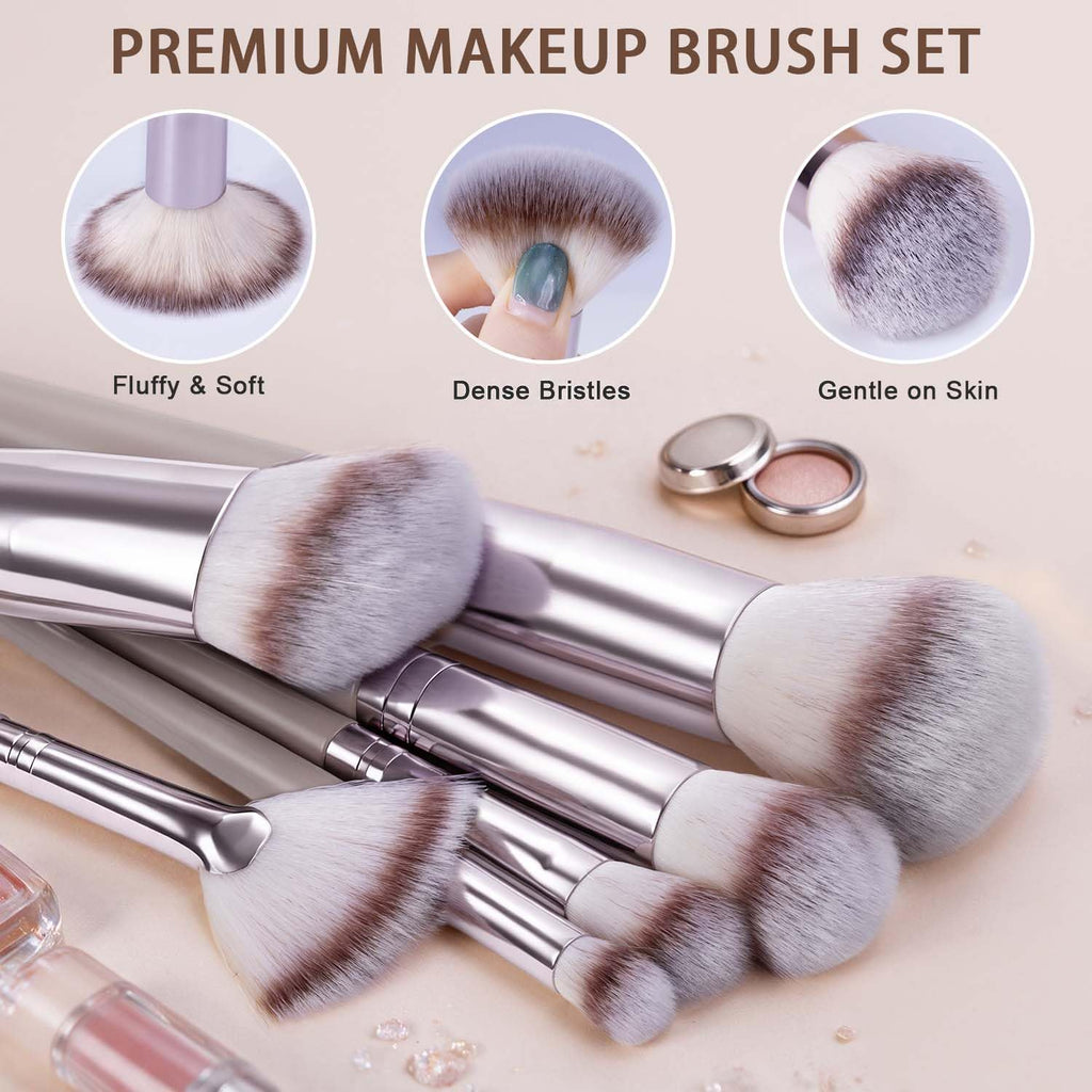 HGHDBT 55Pcs Brown Makeup Brushes Set Professional Makeup Kit Multi-functional Makeup Tool Set with Case Facial Makeup Accessories, Foundation Makeup Brush Kit Eye and Face Make up Brushes & Tools