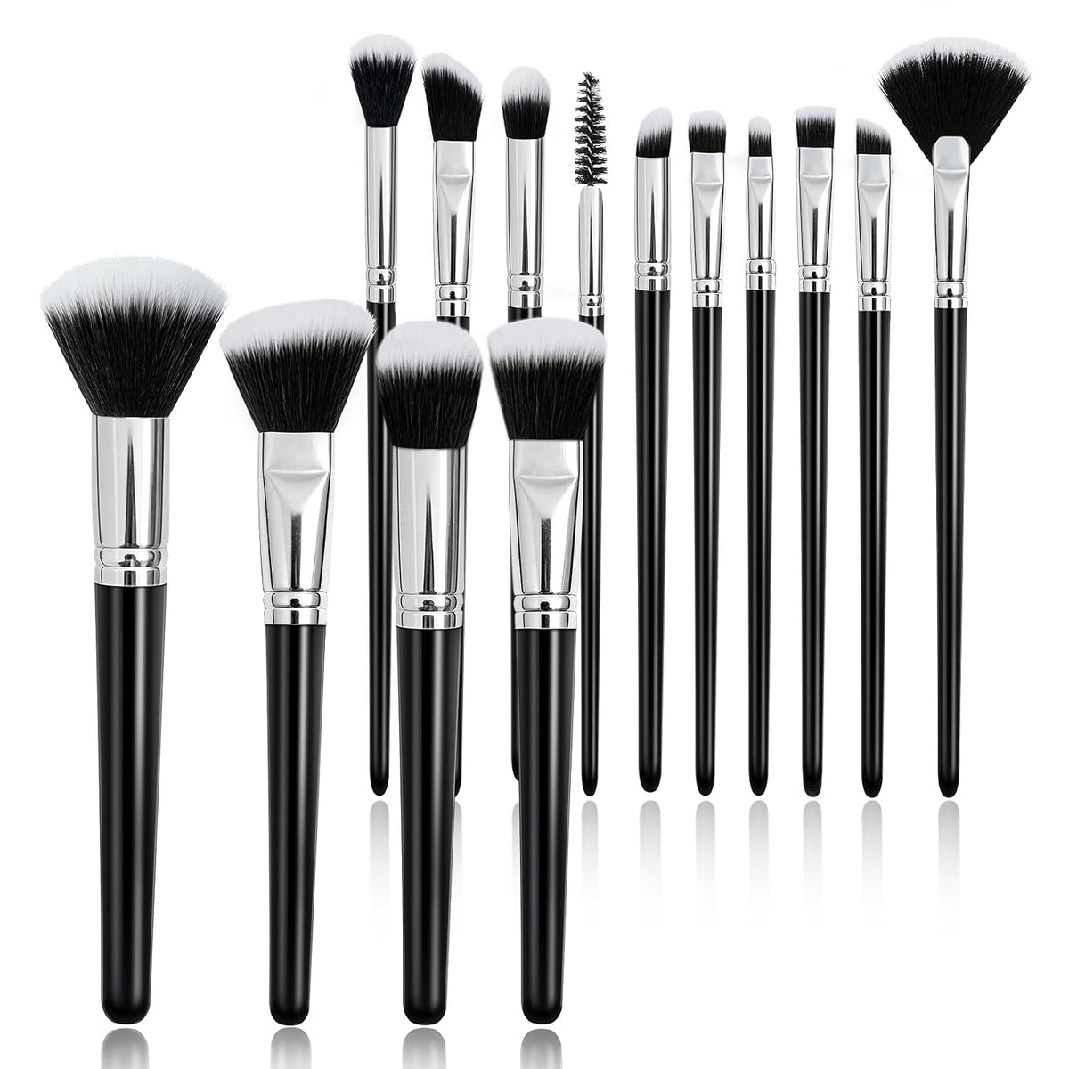 Makeup Brushes, 14 Pcs Travel makeup Brush Set, Black